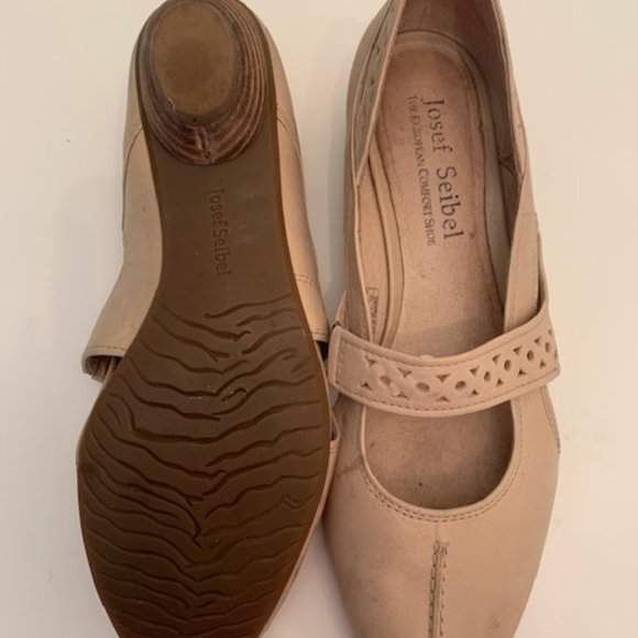 Josef Seibel Cream Leather Shoes - Size 8 - Picture 2 of 2